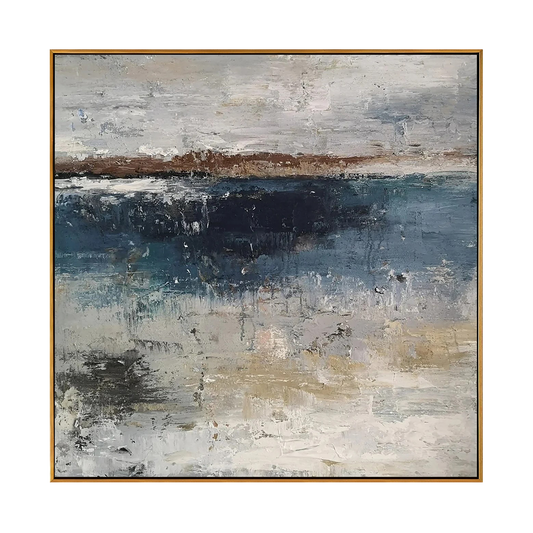 Vintage Horizon Abstract Seascape Painting