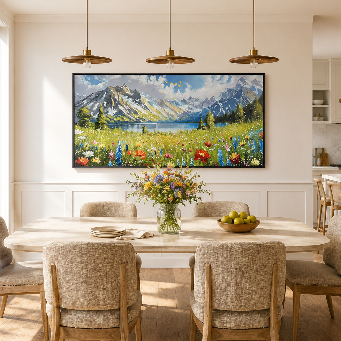 Alpine Meadow Landscape Painting