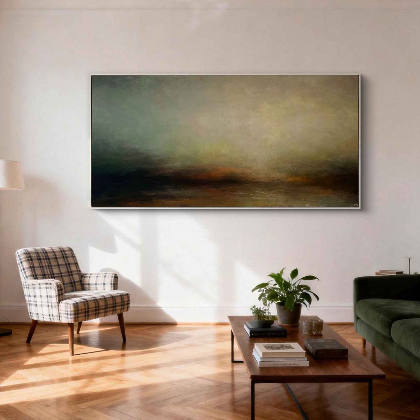 Misty Ember Horizon Abstract