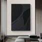 Noir Flow Black Textured Painting
