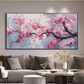Pink Cherry Tree Textured Painting
