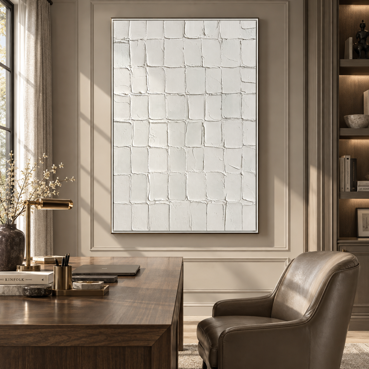 Whispered Texture Minimalist White Abstract Painting
