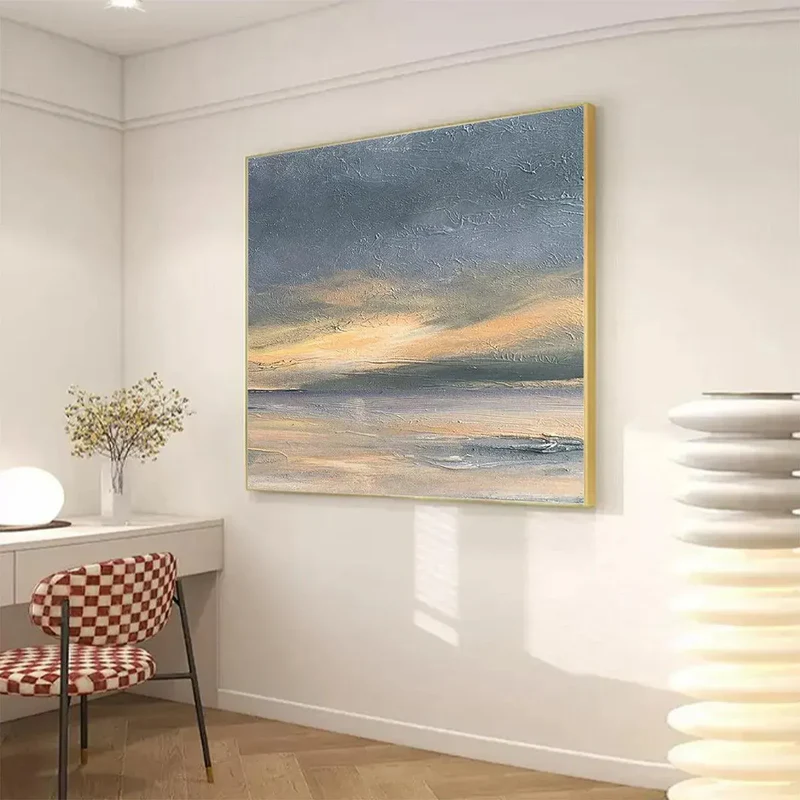 Misty Seascape Textured Painting