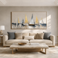 Abstract Sailboat Textured Painting
