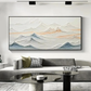 Silent Peaks Textured Mountain Painting