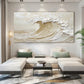 Golden Crest-Beige Ocean Wave Painting