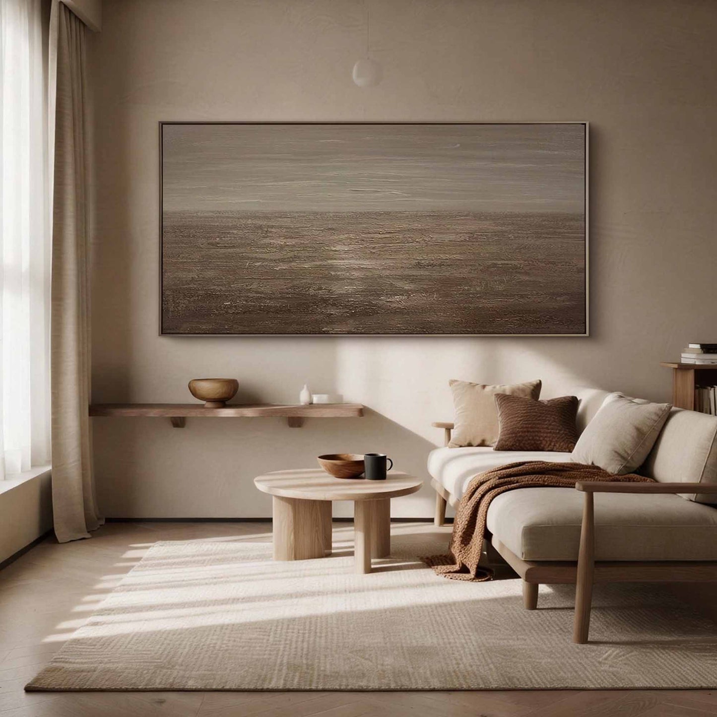 Taupe Horizon Minimalist Painting