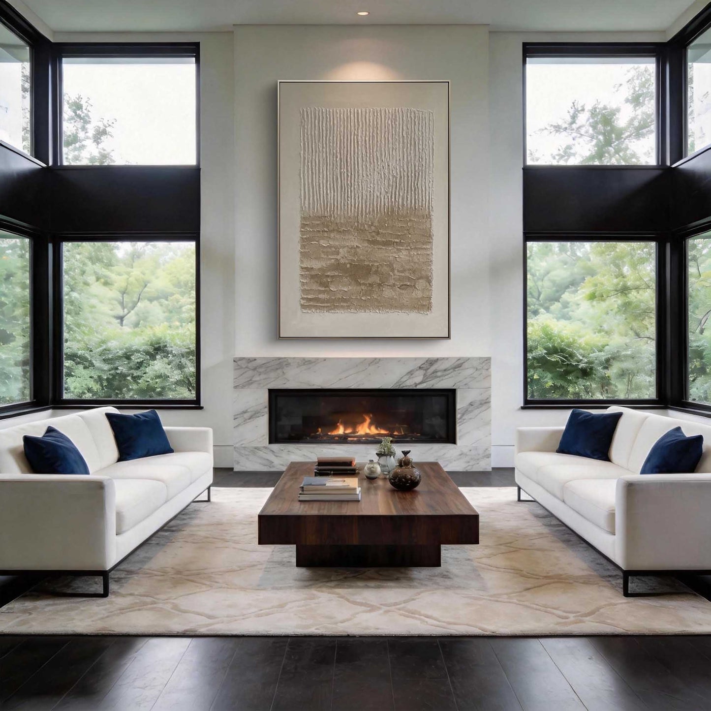 Neutral Cascade Wabi Sabi Canvas Art
