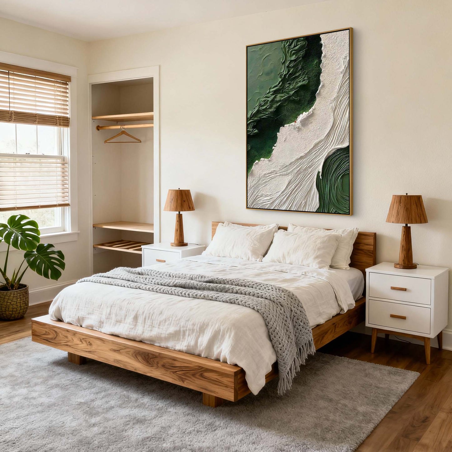 Emerald Coastline Wabi Sabi Canvas Art