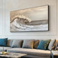 Golden Tide-Beige Ocean Wave Painting