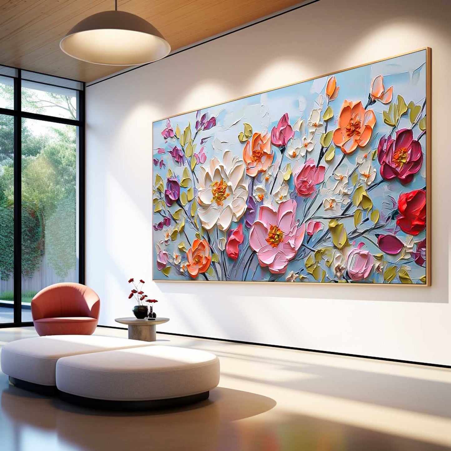 Blossom Symphony Blue Garden Painting