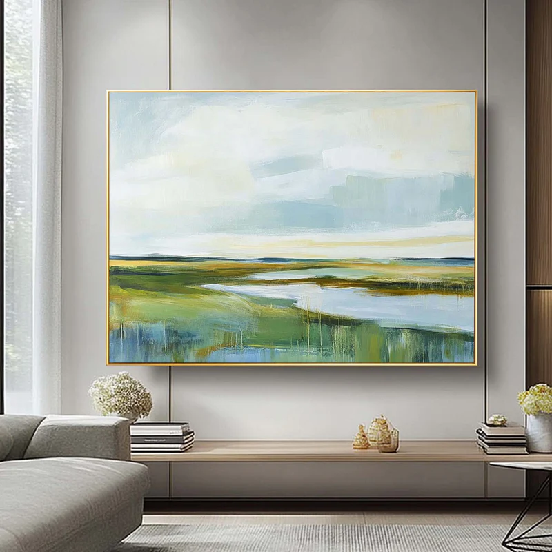 Soft Green Landscape Painting