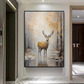 Golden Forest Serenity Deer Painting