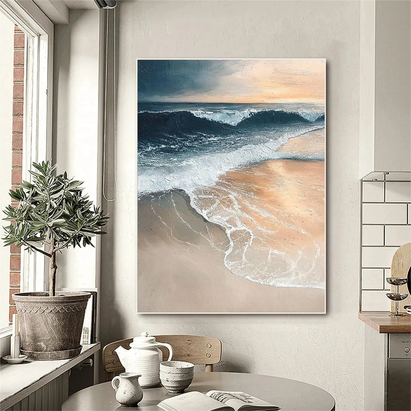 Sunset Tide-Warm Beach Painting