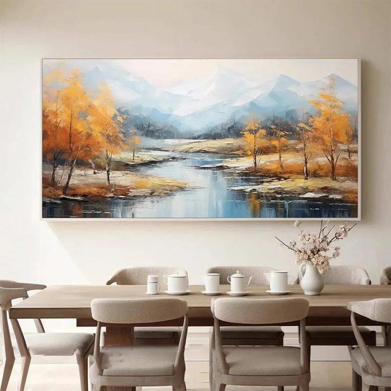 Autumn River Landscape Painting