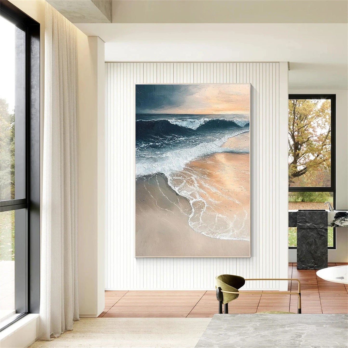 Sunset Tide-Warm Beach Painting