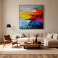 Fiery Horizon Textured Painting