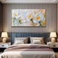 White Floral Textured Painting