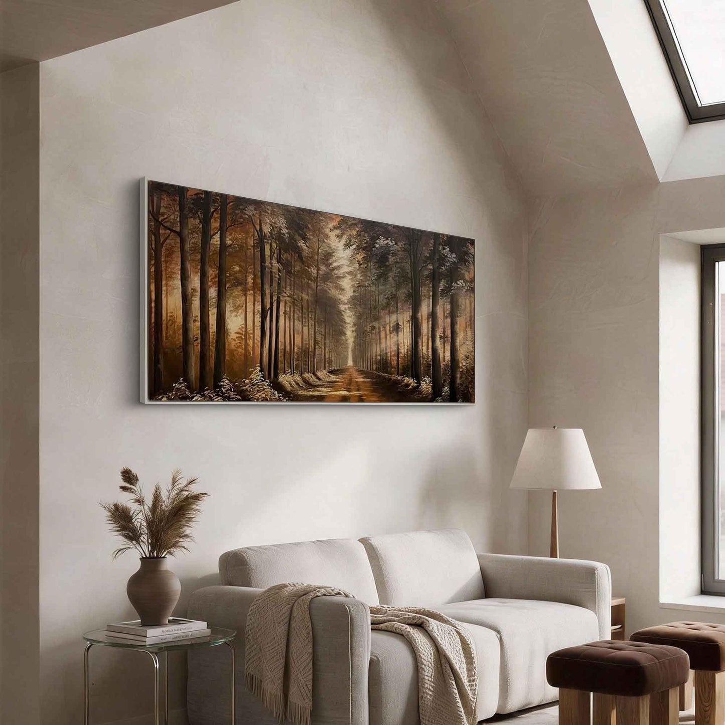 Golden Hour Forest Path Painting