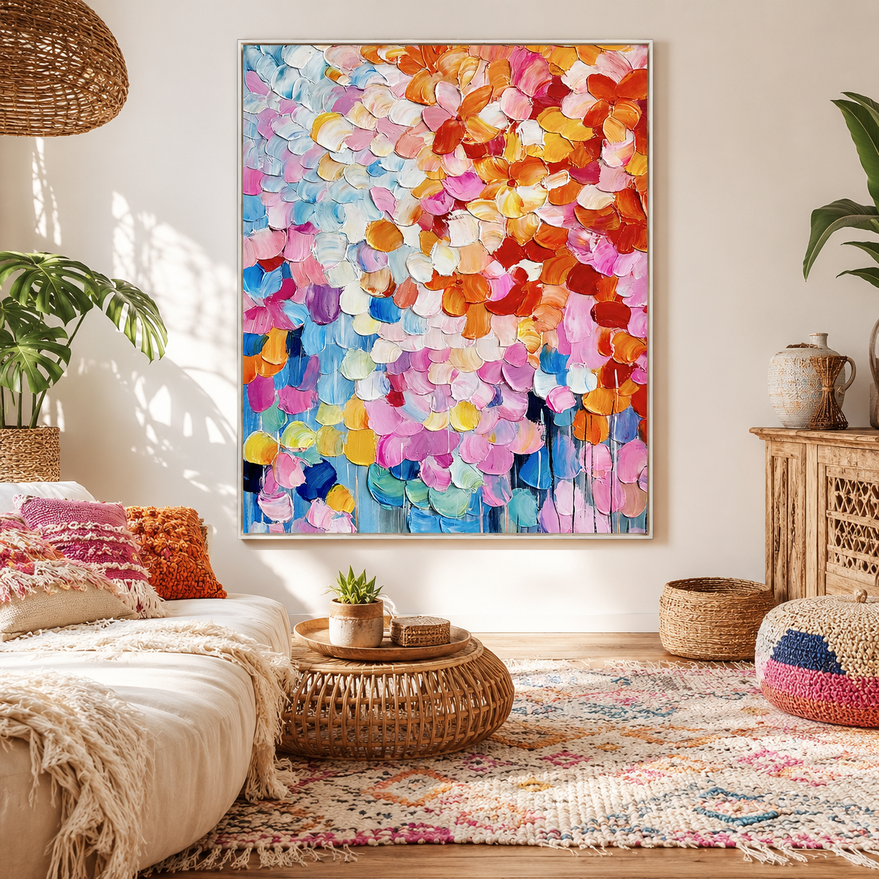 Sunlit Petals Abstract Painting