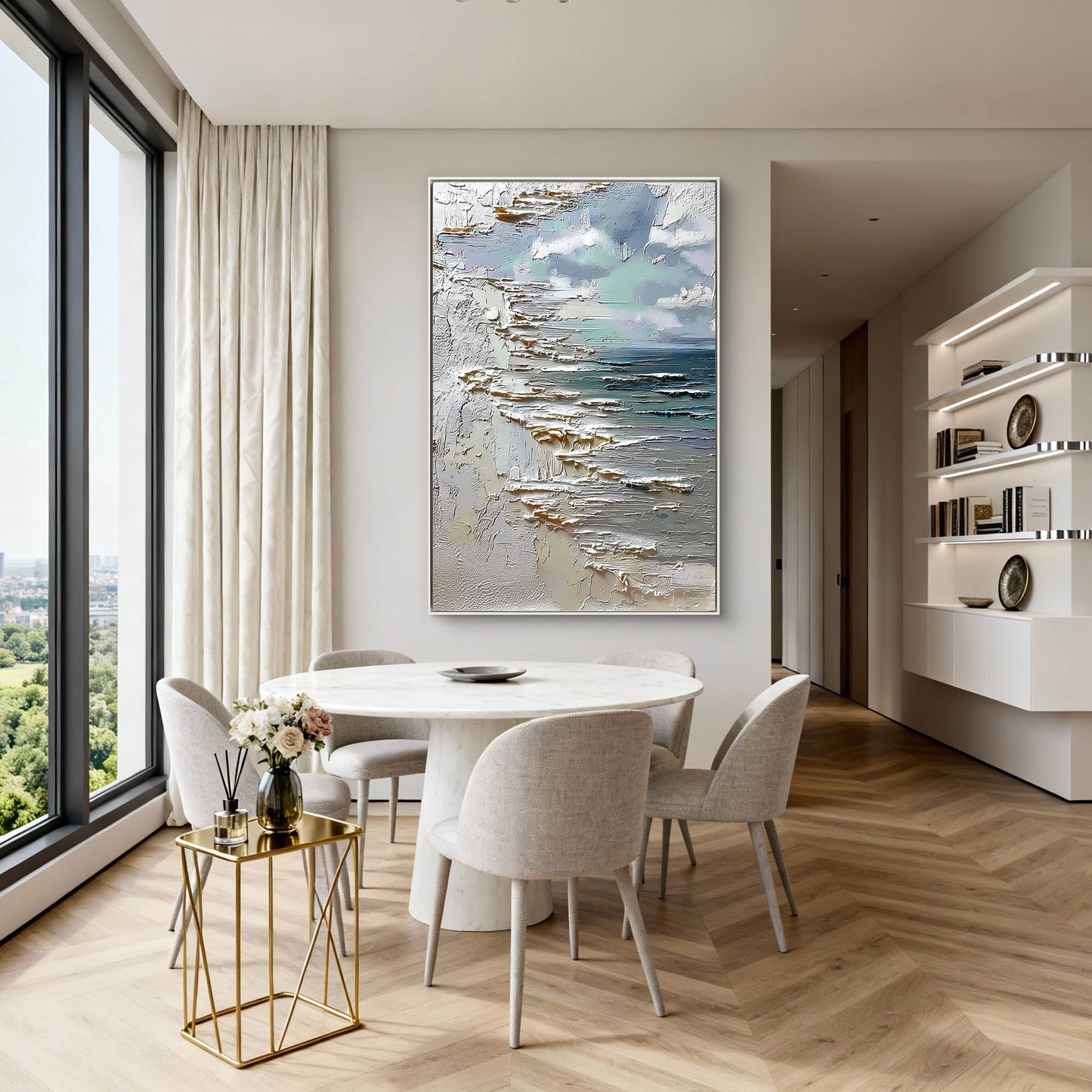 Gilded Aspen Forest Abstract Painting