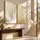 Gilded Cascade White-Gold Diptych Painting