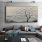 Whispering White Blossom Textured Painting
