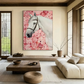 Blush Garden White Horse Painting
