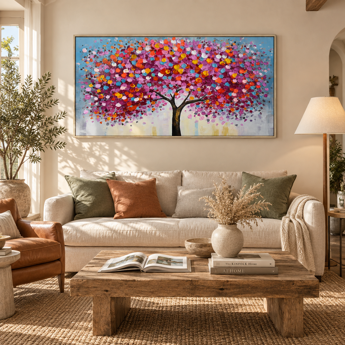 Colorful Tree Textured Painting