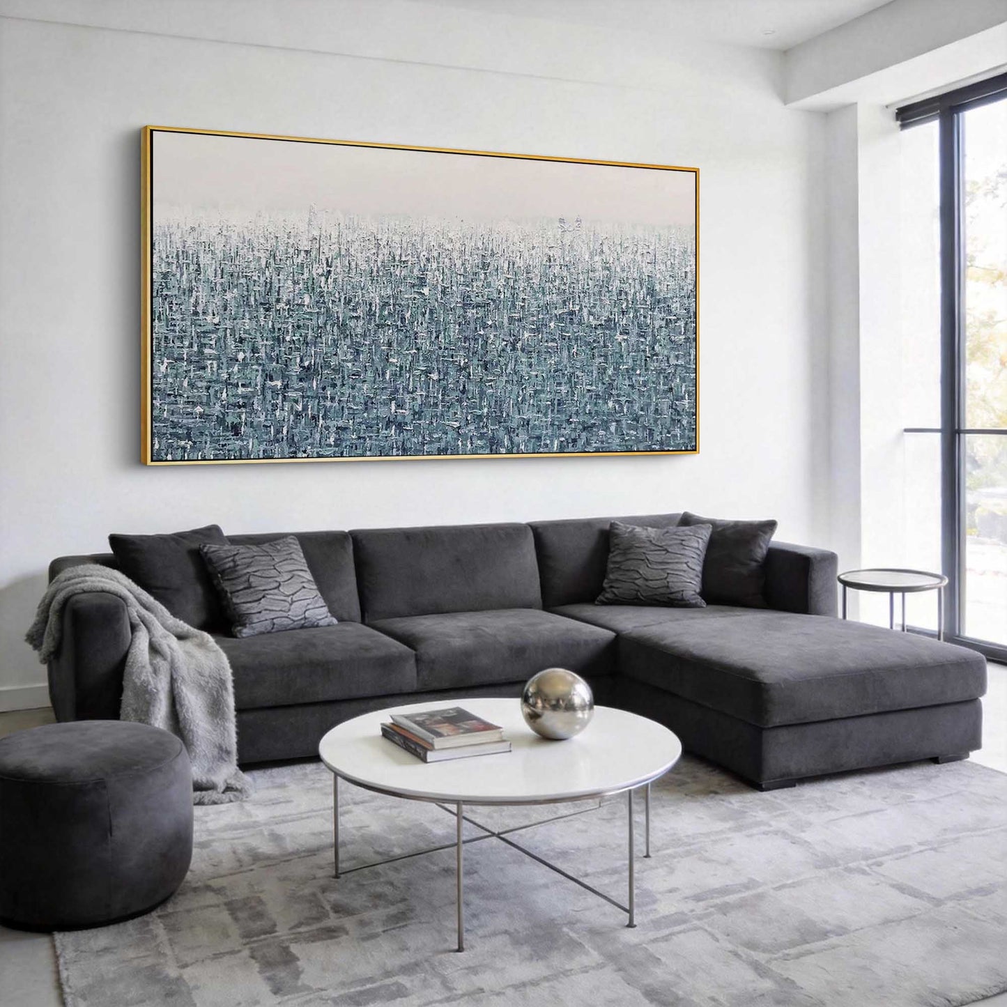 Teal Haze Abstract Painting