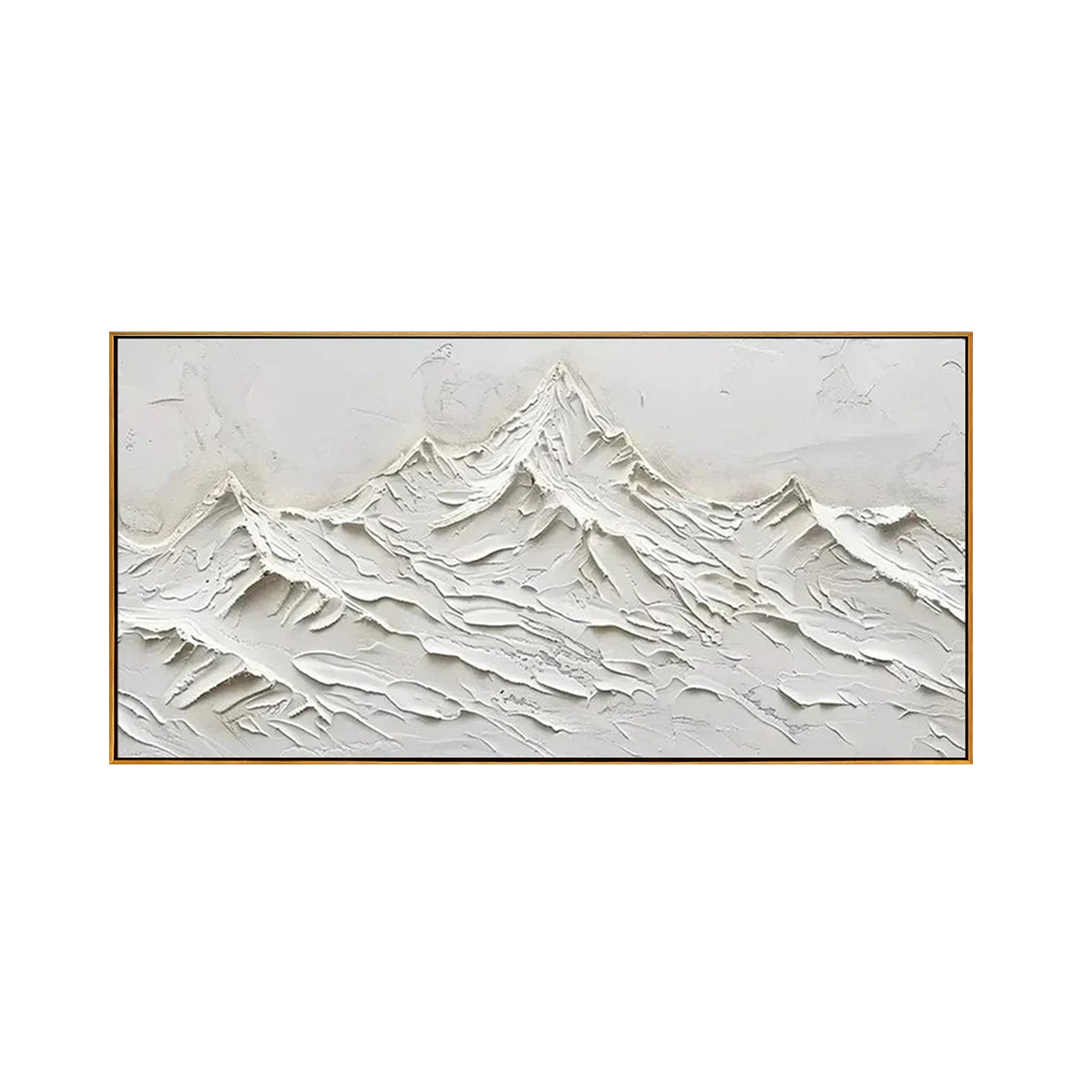 White Summit Textured Mountain Painting