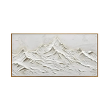 White Summit Textured Mountain Painting