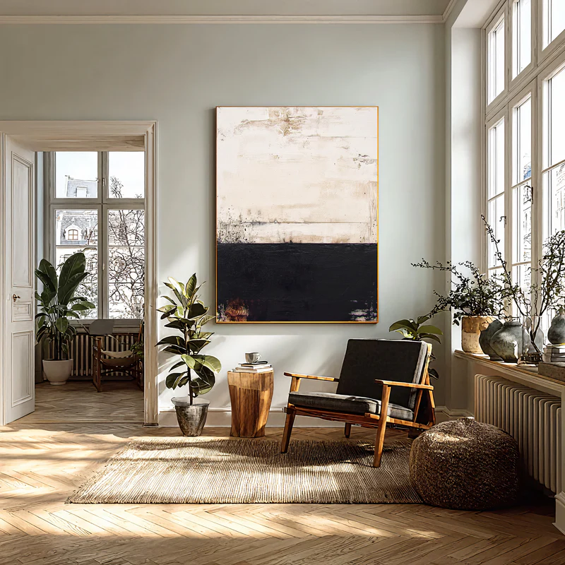 Silent Divide Minimalist Abstract Painting