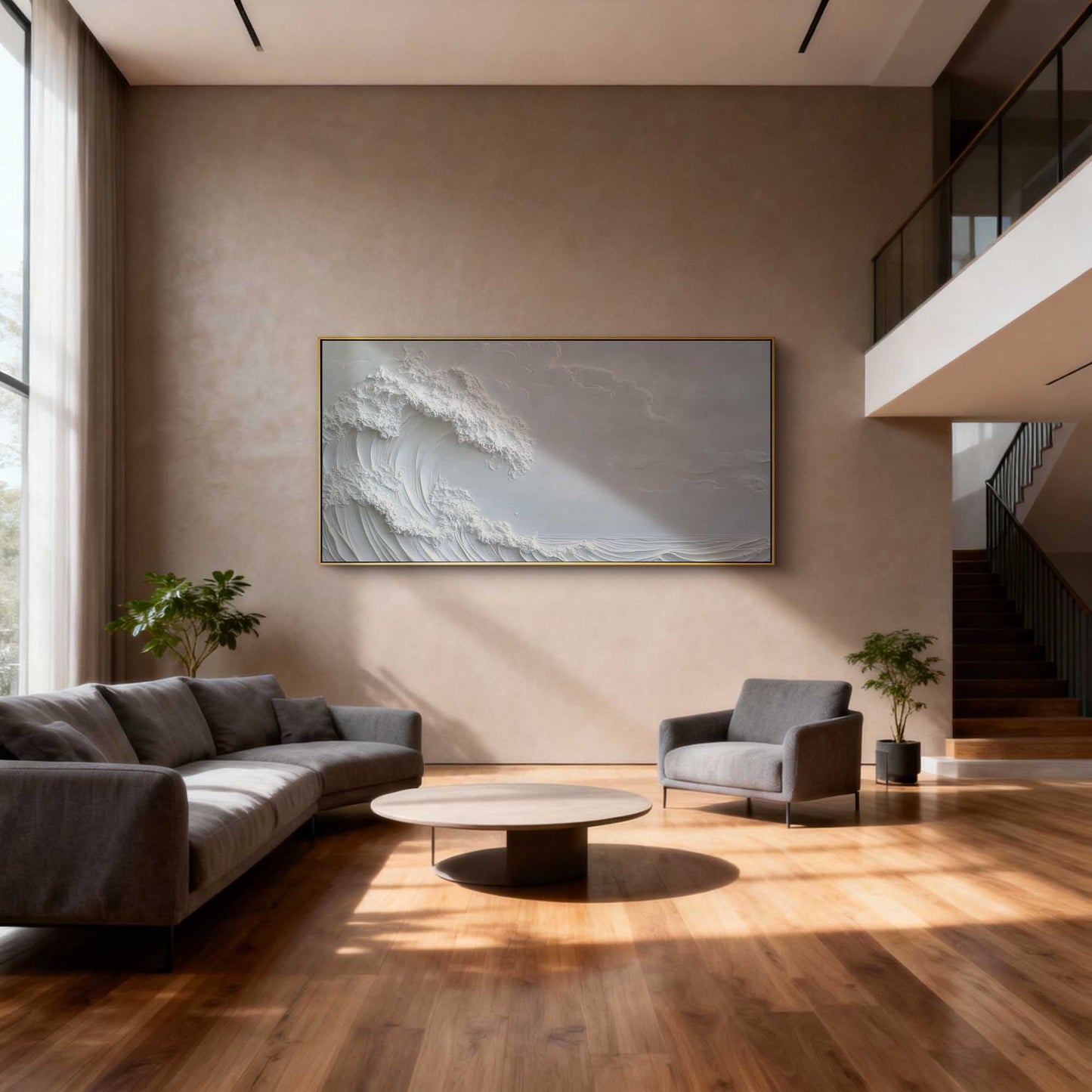 Serene Wave 3D Textured Canvas Art
