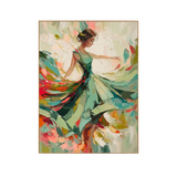 Emerald Ballerina Impasto Canvas Art