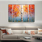 Autumn Ember Birch Forest Abstract Painting