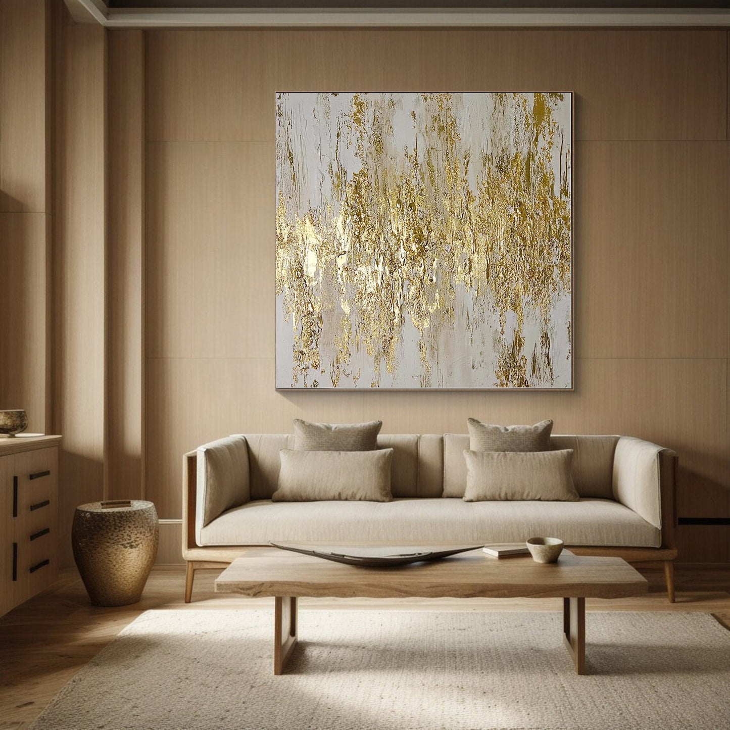Gilded Silence Abstract Painting
