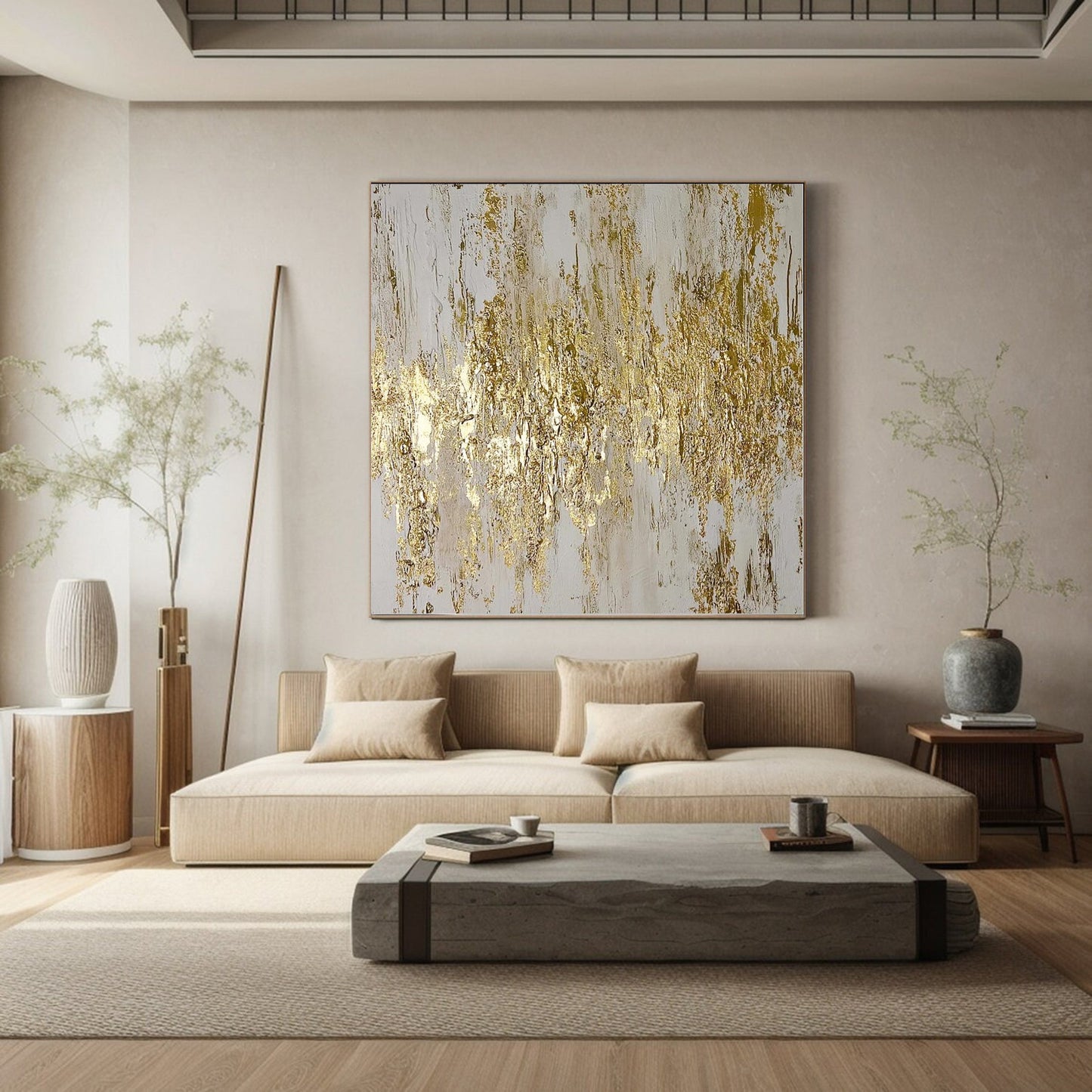 Gilded Silence Abstract Painting