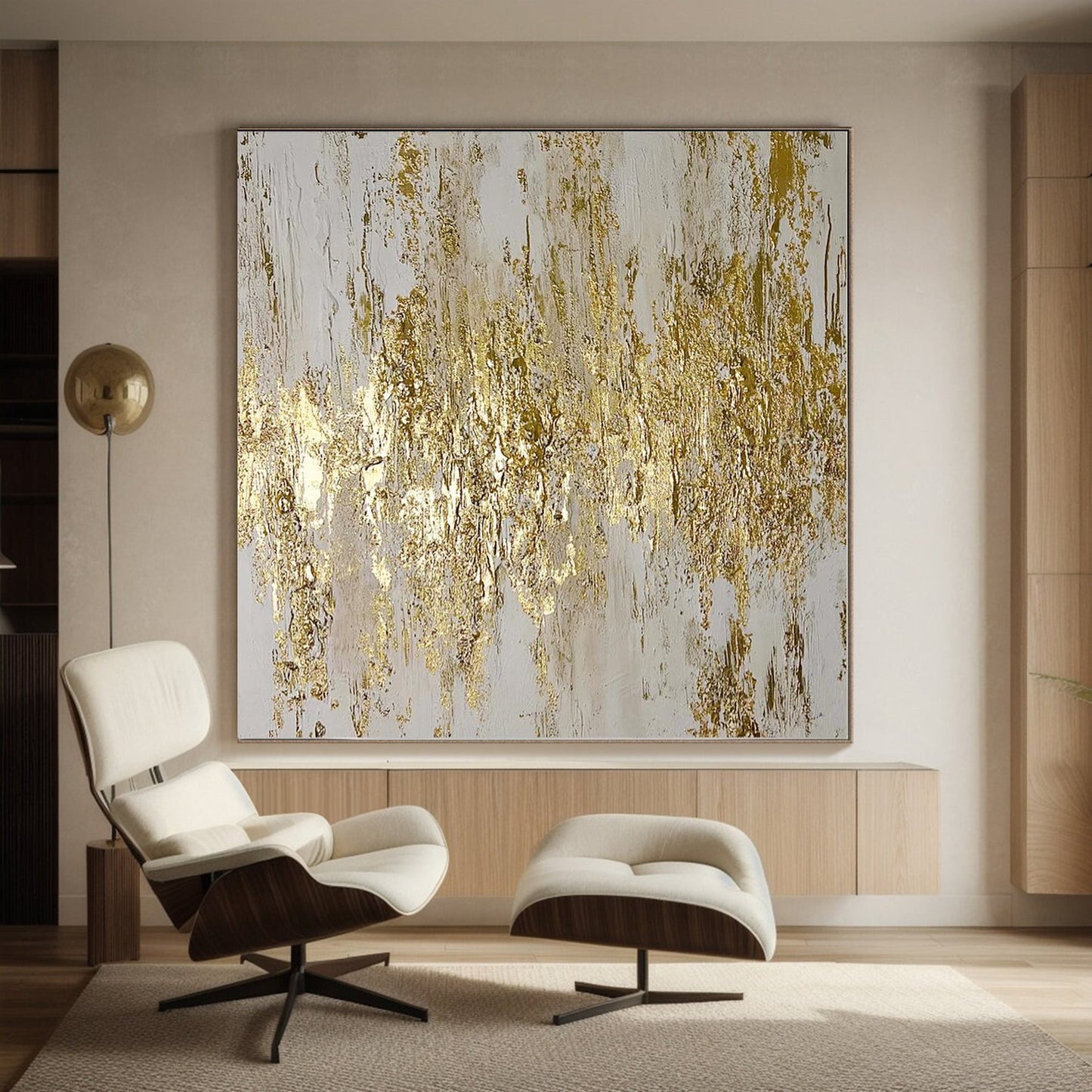 Gilded Silence Abstract Painting