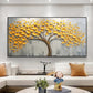 Golden Canopy Tree Textured Painting