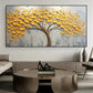 Golden Canopy Tree Textured Painting