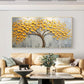 Golden Canopy Tree Textured Painting