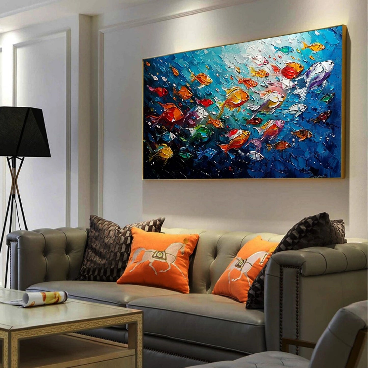 Vivid Reef Drift Abstract Painting