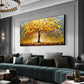 Autumn Glow Golden Tree Abstract Painting