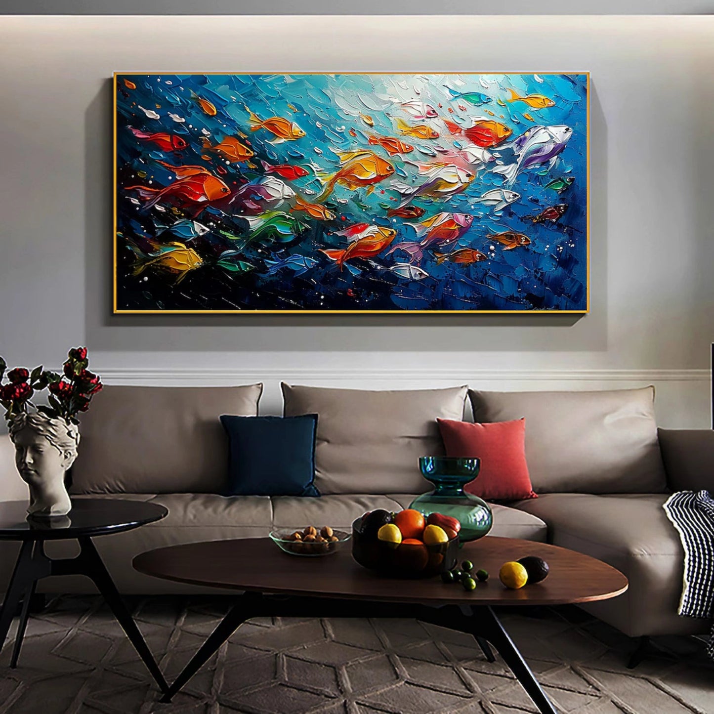 Vivid Reef Drift Abstract Painting