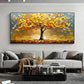 Autumn Glow Golden Tree Abstract Painting