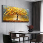 Autumn Glow Golden Tree Abstract Painting