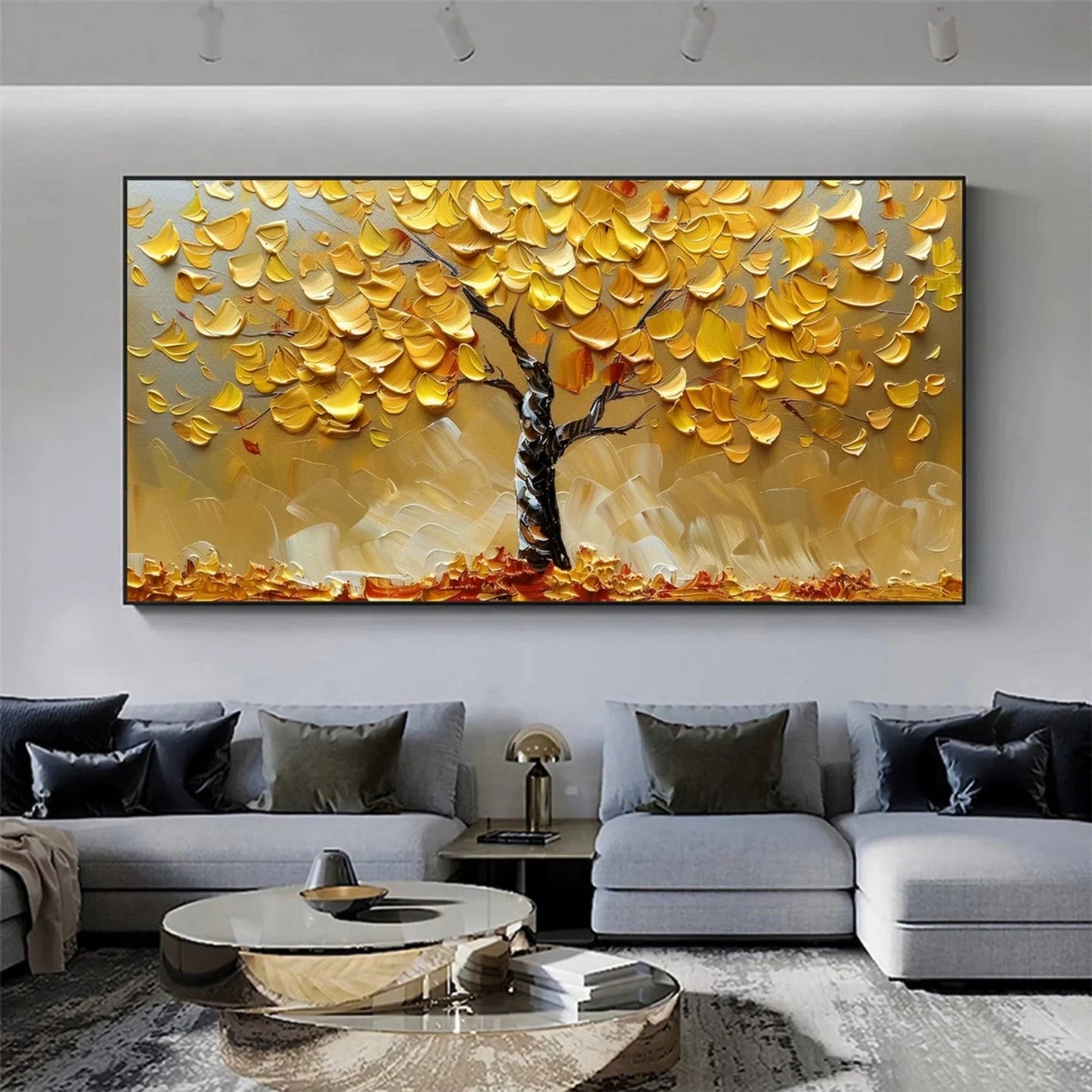 Golden Fall Canopy Tree Painting