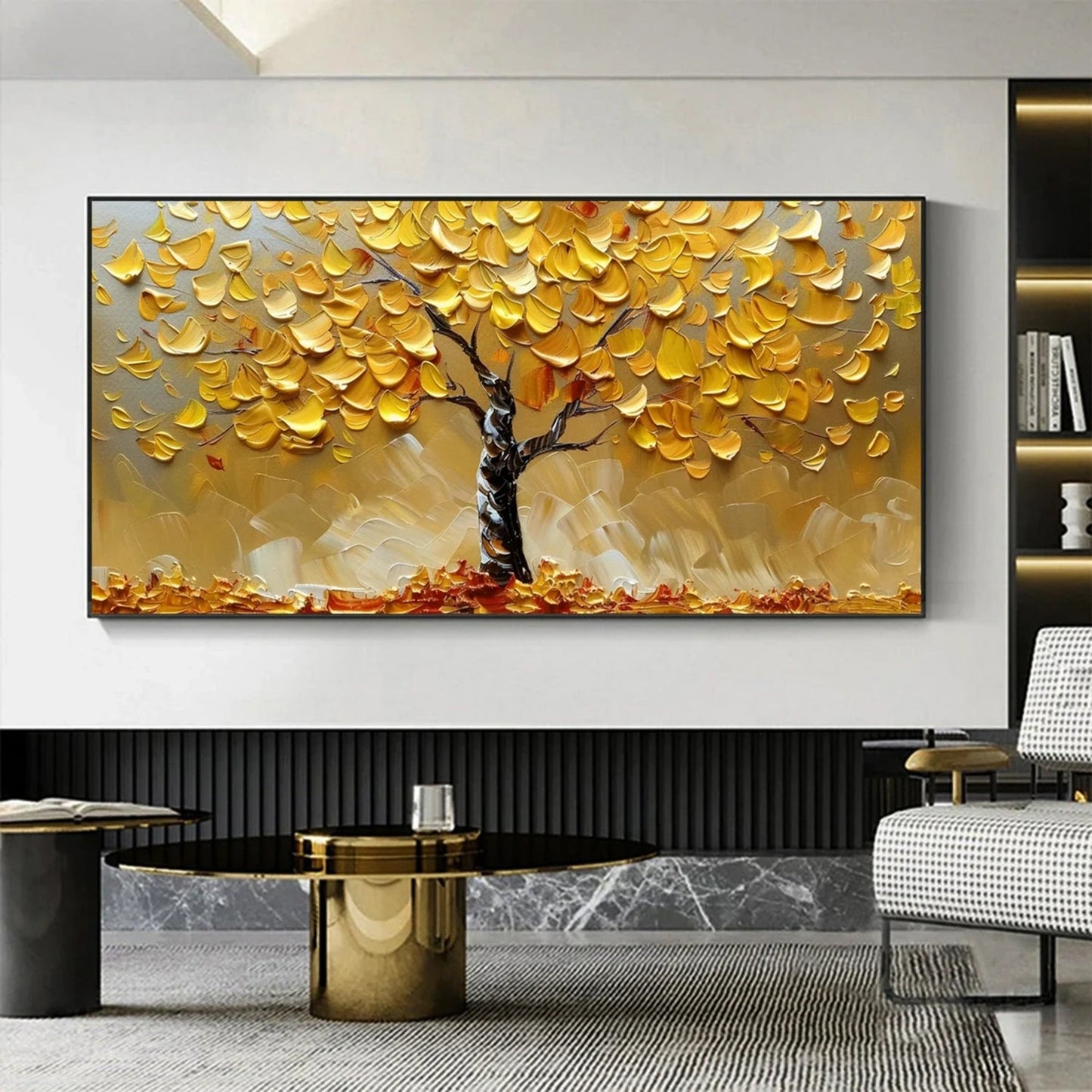 Golden Fall Canopy Tree Painting