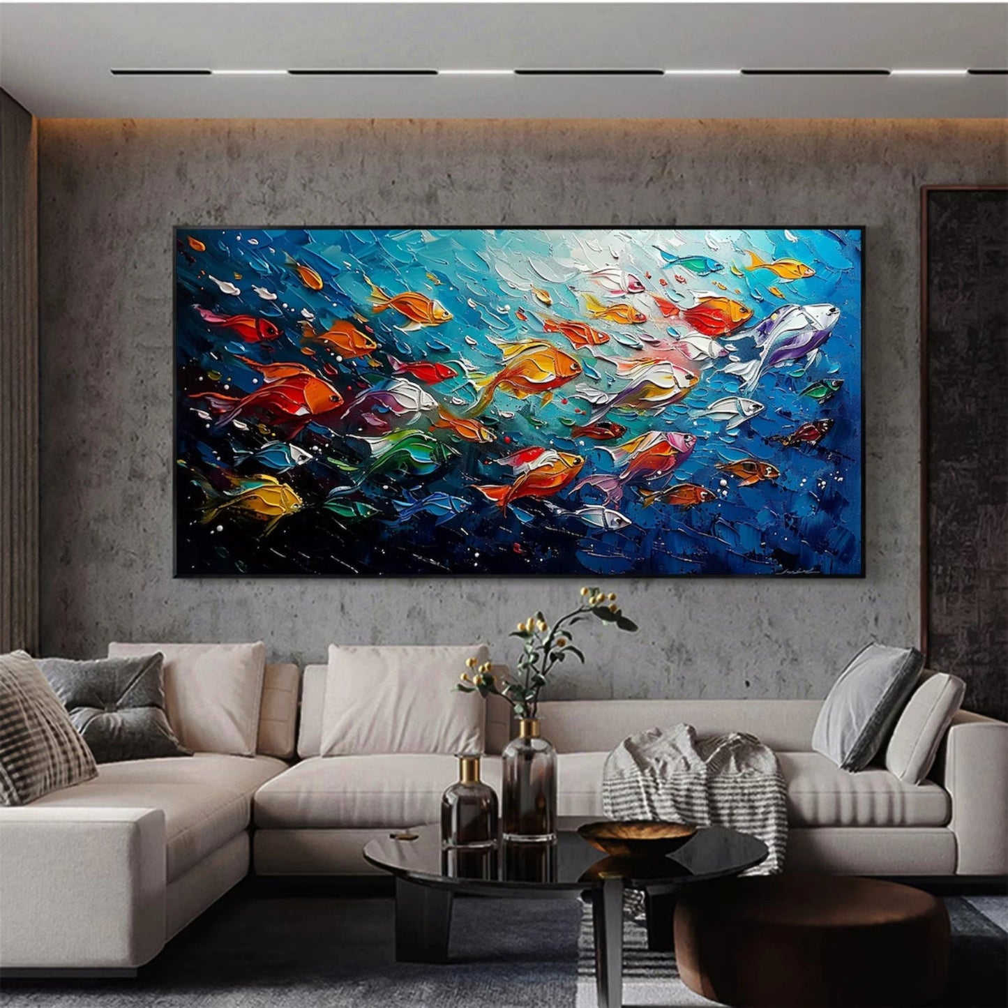 Vivid Reef Drift Abstract Painting